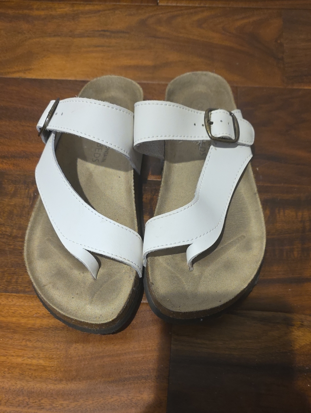 White Mountain White Buckle Thong Sandals for Women